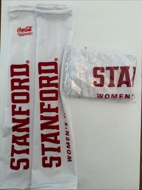 Stanford Women's Volleyball Arm Sleeves - White & Red Coca Cola 2 Sets NEW